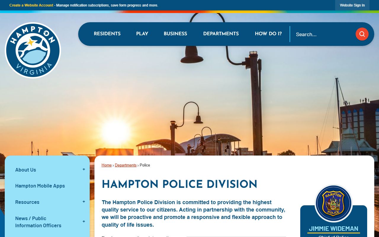 Hampton background check police division