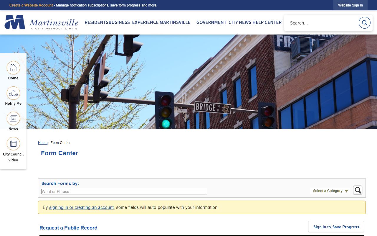 Martinsville criminal records FOIA request form