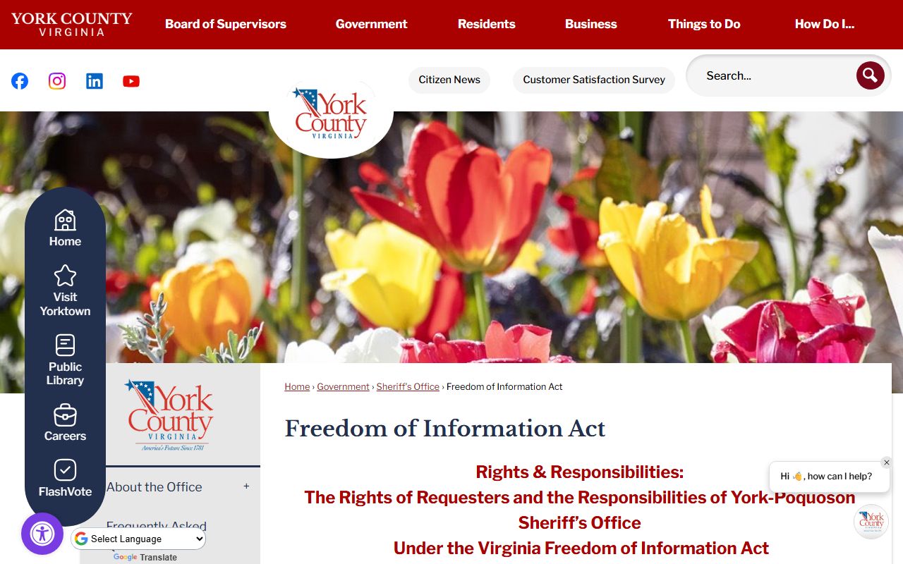 Poquoson York County FOIA records request