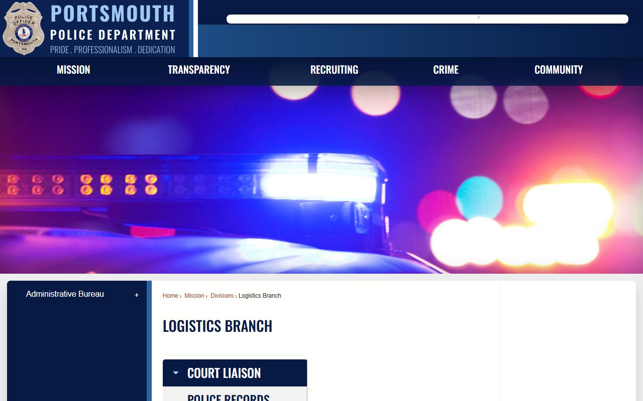Portsmouth background check police department records unit