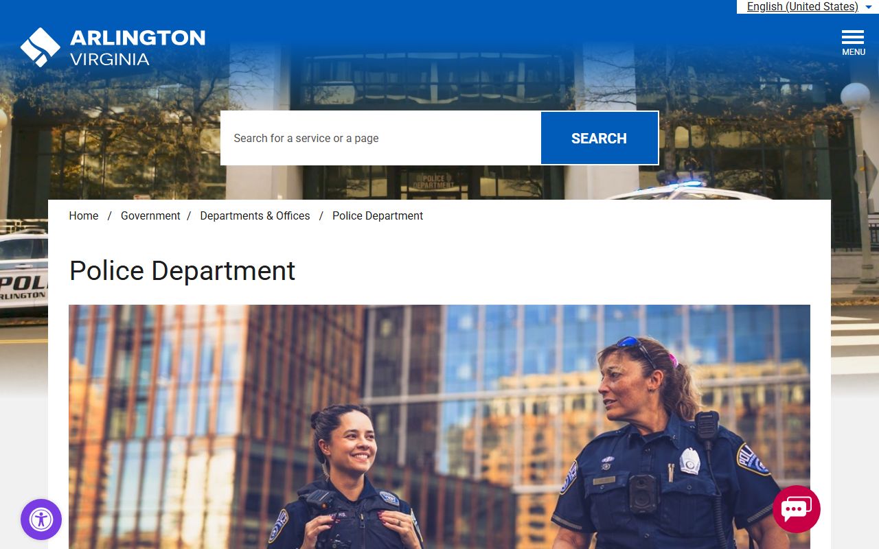 Arlington County background check Police Department portal