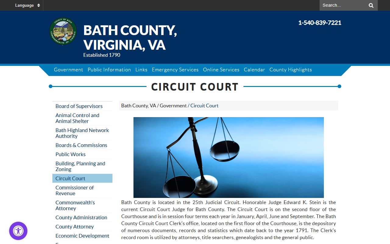 Bath County background check Circuit Court information