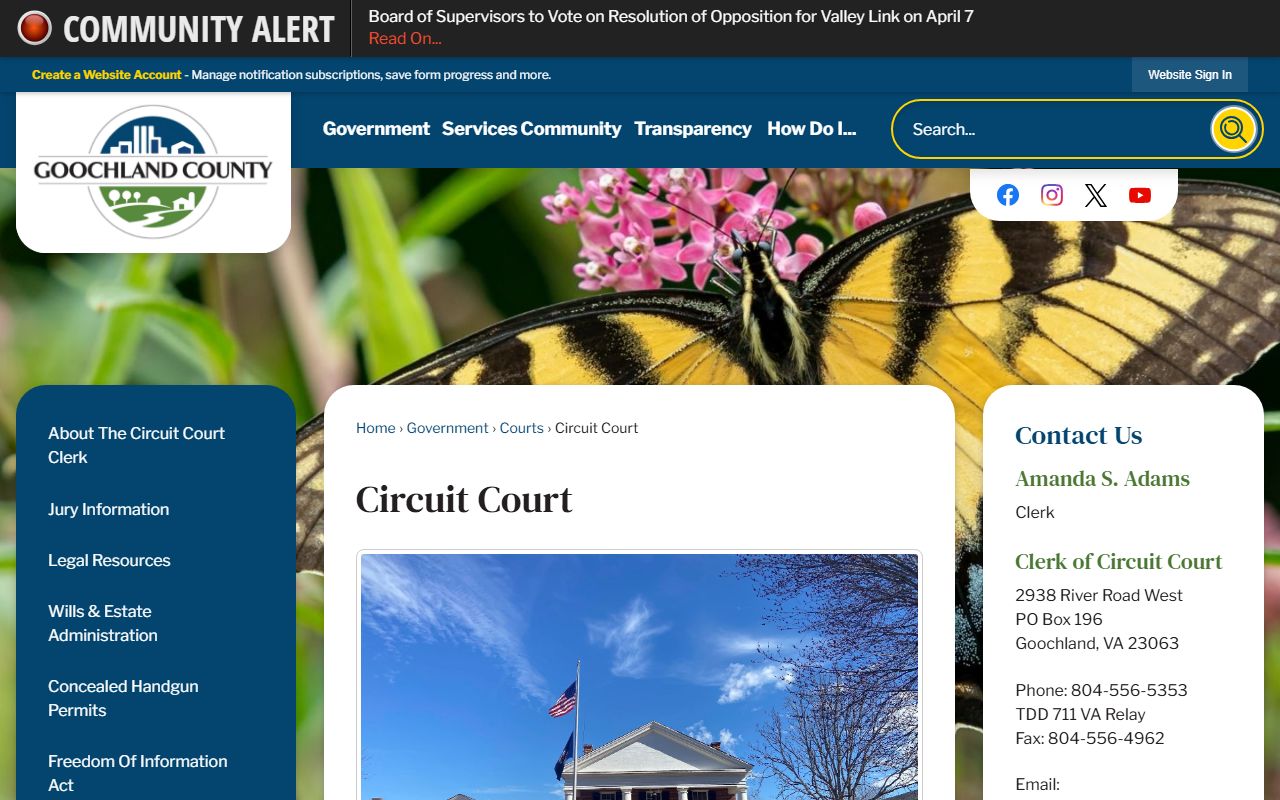 Goochland County background check circuit court records