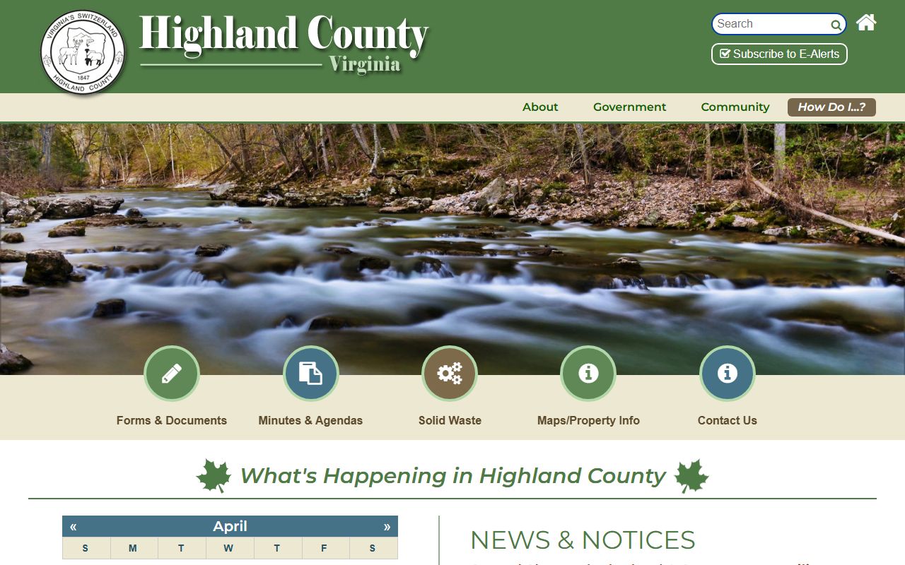 Highland County government background check portal