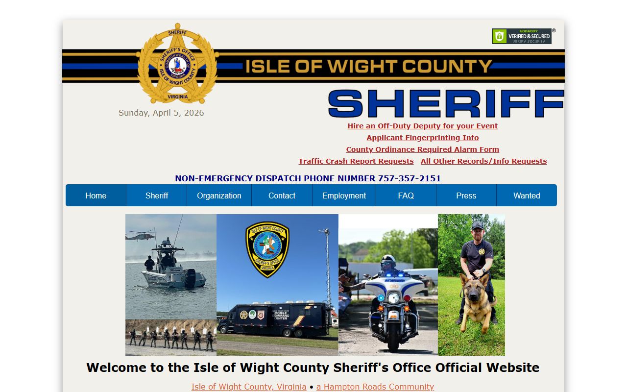 Isle of Wight County background check Sheriff Office