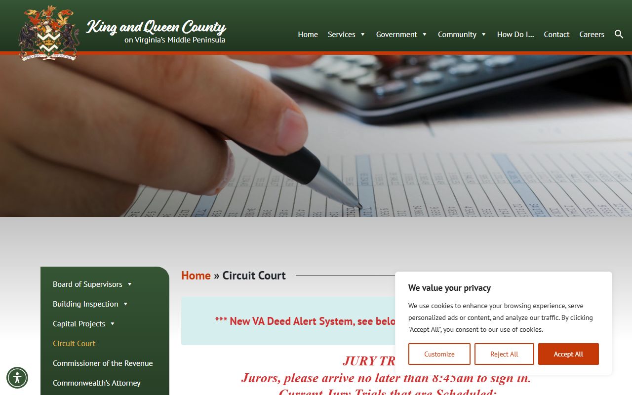 King and Queen County background check circuit court
