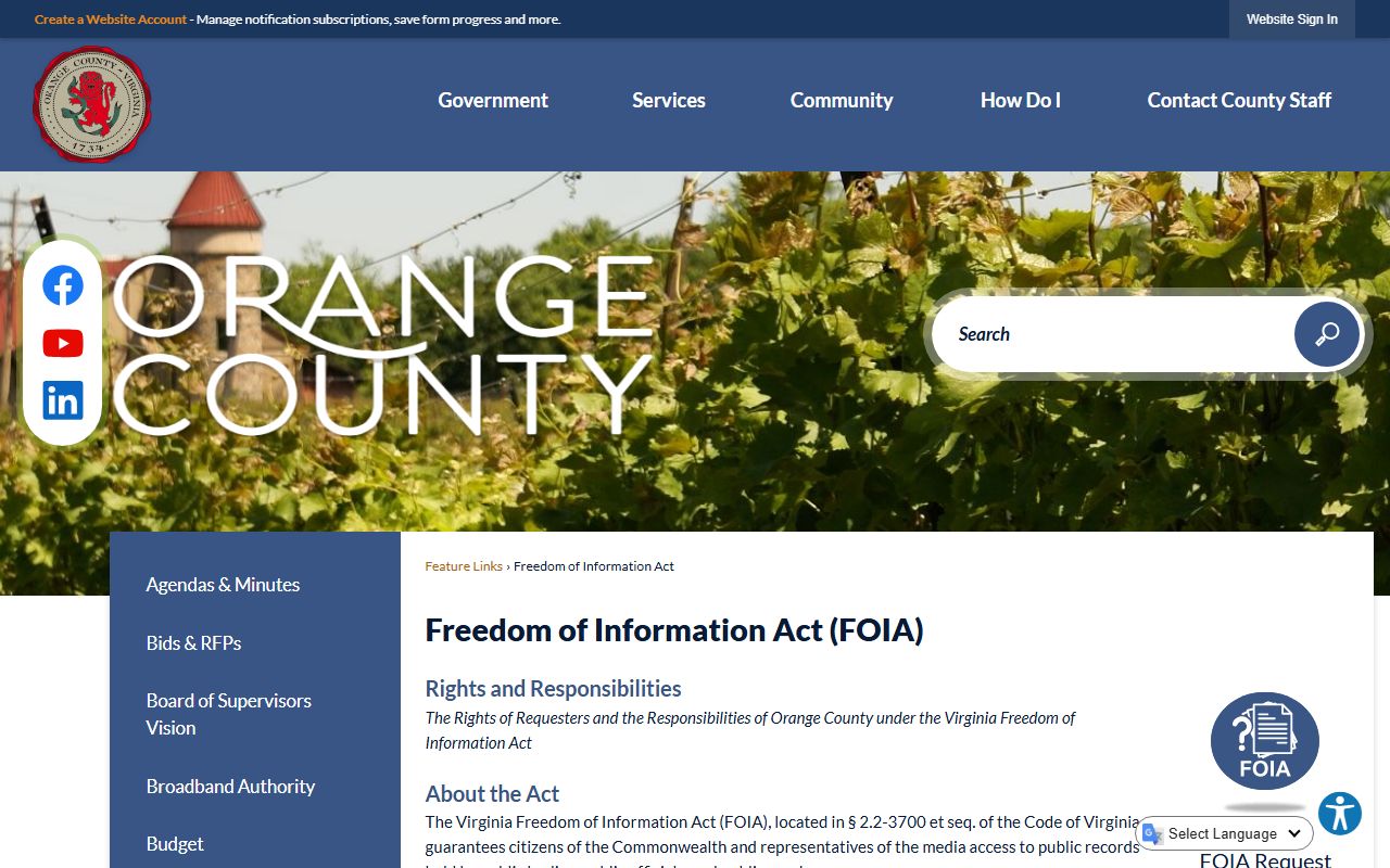 Orange County FOIA background check records