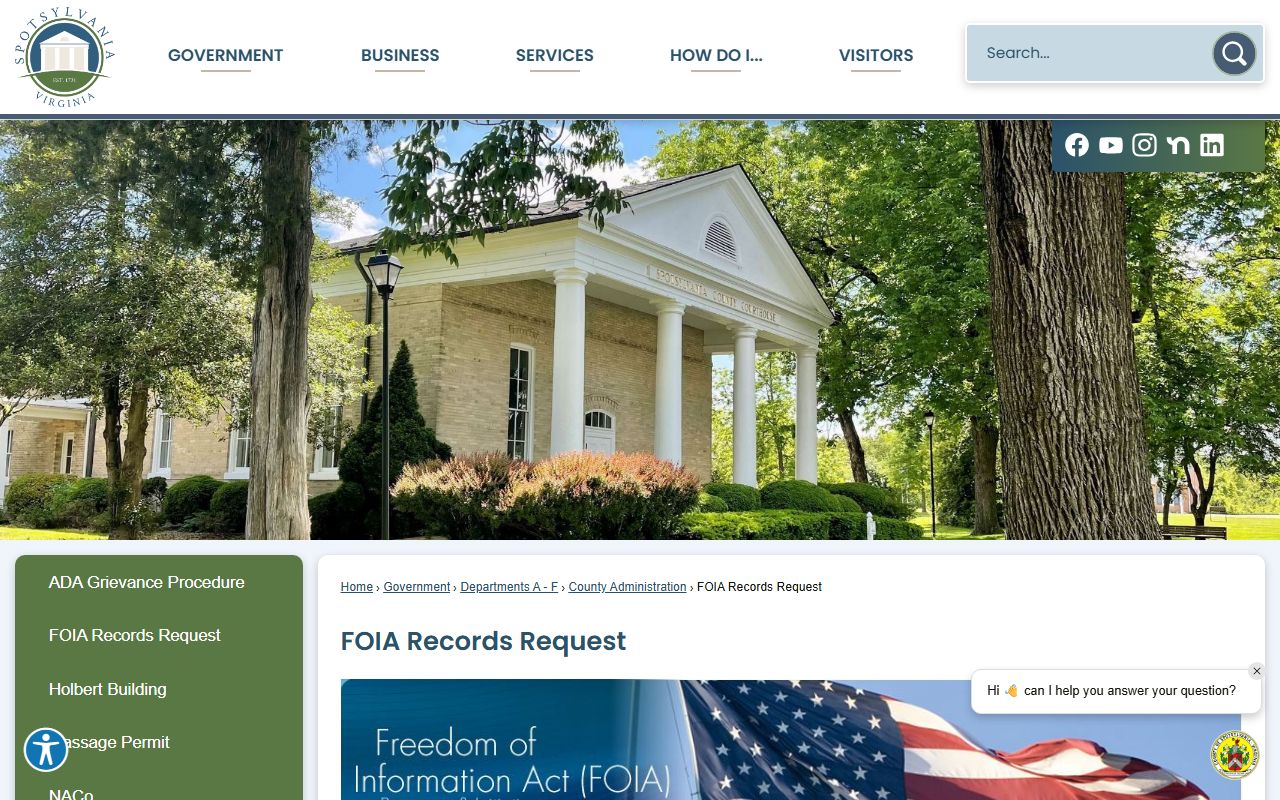 Spotsylvania County background check FOIA