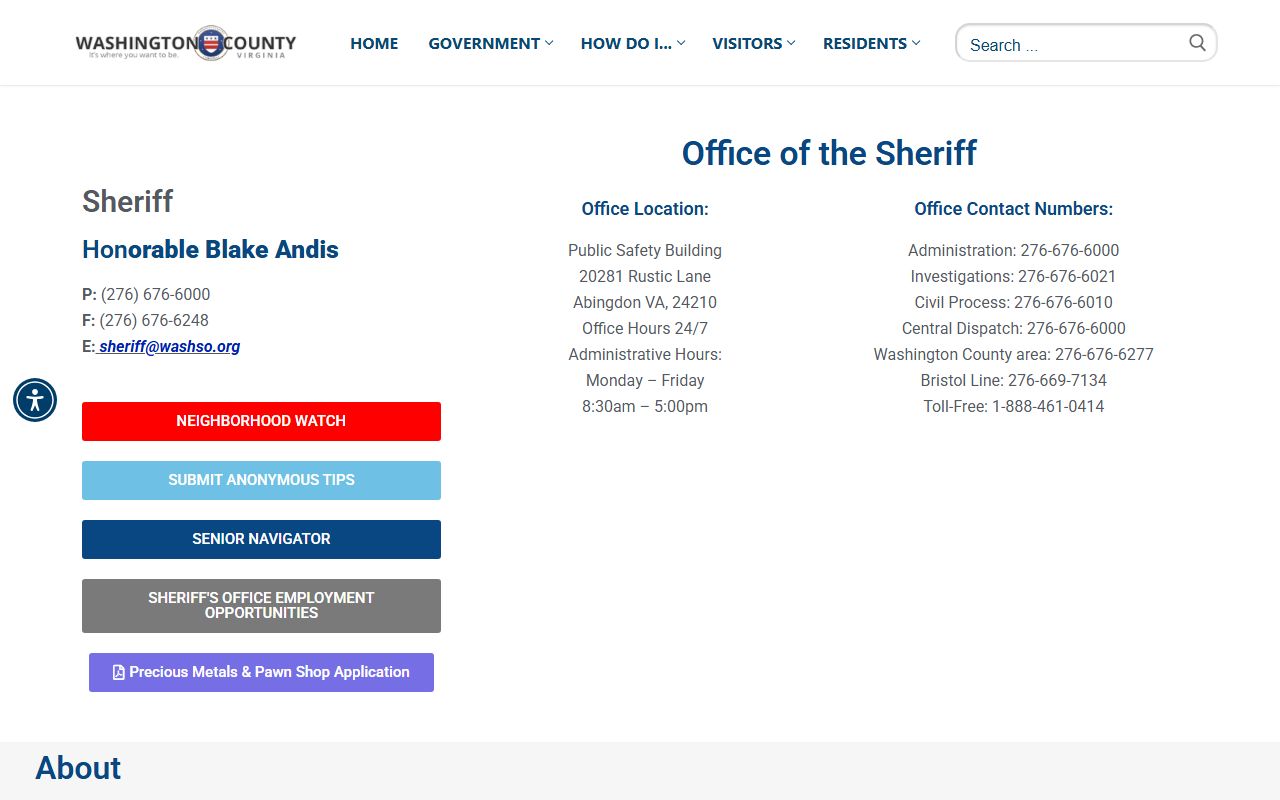 Washington County background check sheriff records